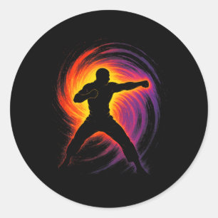 Taekwondo Art - Koreansk kampsport spark Runt Klistermärke