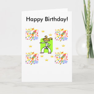 Taekwondo Birthday Card - Girls Kort