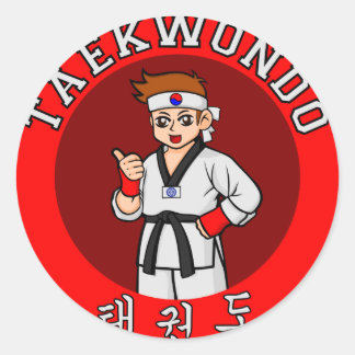 taekwondo-bricka 1 runt klistermärke