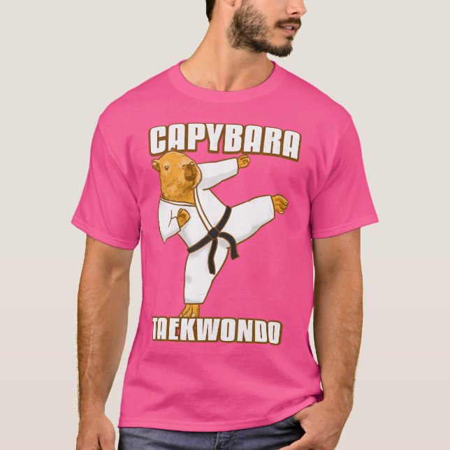 Taekwondo Capybara T Shirt (Framsida)