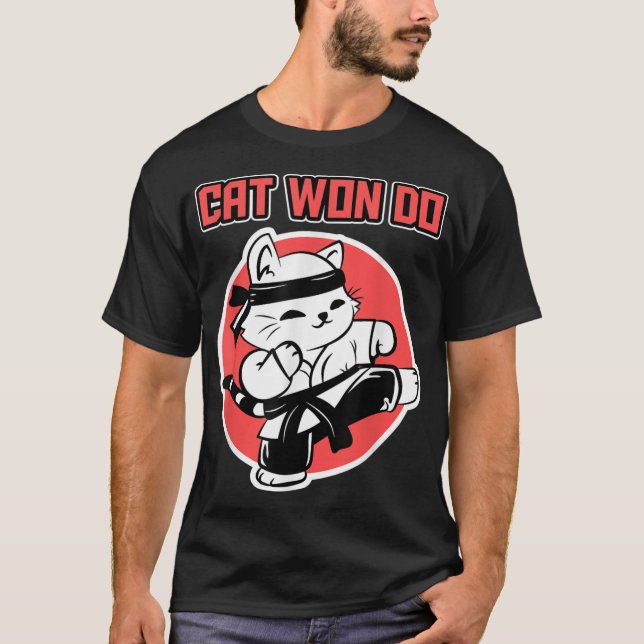 Taekwondo Cat Design for Sportfantasts - Kick Cat  T Shirt (Framsida)