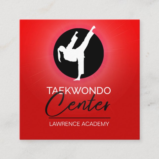 Taekwondo Center Fyrkantigt Visitkort (Framsida)