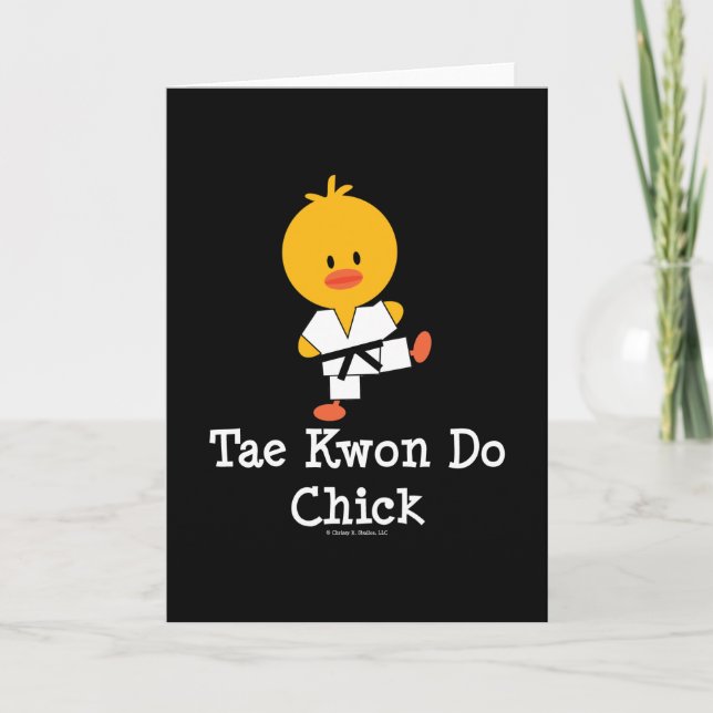 Taekwondo Chick Greeting Card Kort (Framsida)