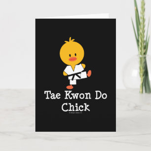 Taekwondo Chick Greeting Card Kort