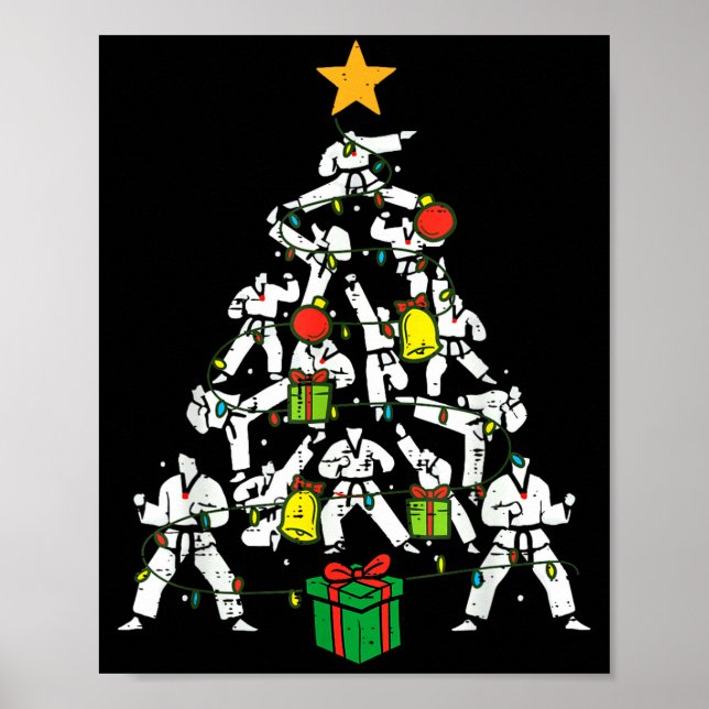 Taekwondo Christmas Tree Xmas Martial Arts Karate  Poster (Framsidan)
