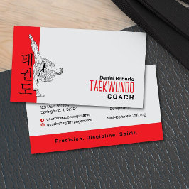 Taekwondo Coach - Martial Artist och Hangul Symbol Visitkort