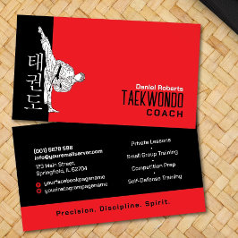 Taekwondo Coach - Martial Artist och Hangul Symbol Visitkort