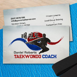 Taekwondo Coach - Taegeuk och Hangul Symbol Visitkort