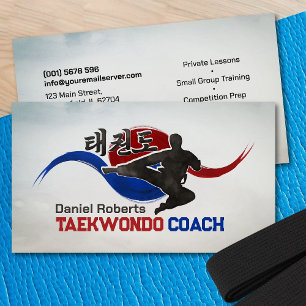 Taekwondo Coach - Taegeuk och Hangul Symbol Visitkort
