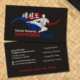 Taekwondo Coach - Taegeuk och Hangul Symbol Visitkort