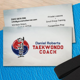 Taekwondo Coach - Taegeuk och Hangul Symbol Visitkort