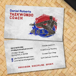 Taekwondo Coach - Taegeuk och Hangul Symbol Visitkort