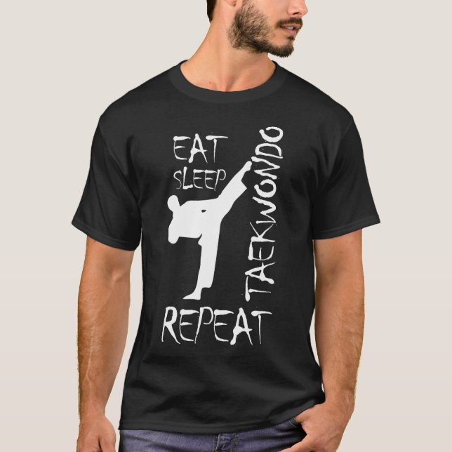 Taekwondo Eat Ssov Taekwondo Repeat Martial Art K T Shirt (Framsida)
