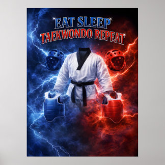 Taekwondo Eldspark Energi Poster