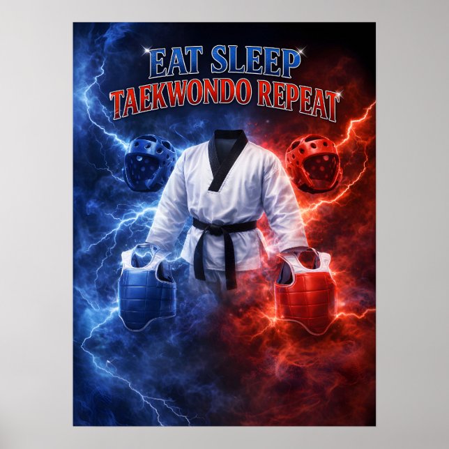 Taekwondo Eldspark Energi Poster (Framsidan)