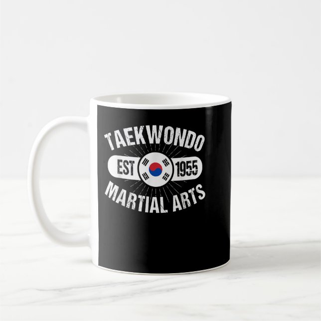 Taekwondo Etablerad 1955 Martial Arts Tae Kwon D Kaffemugg (Vänster)
