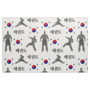 Taekwondo Fightare Kampsport 태권도 Sydkorea Flagga Tyg