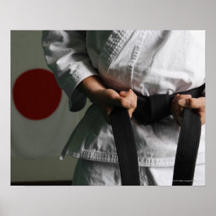 Taekwondo Fighter Strängning Bälte Poster