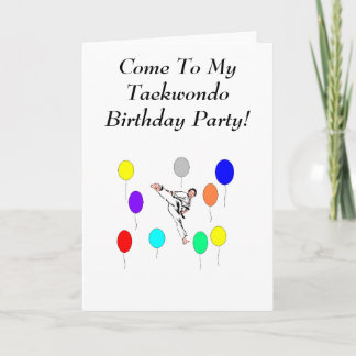 Taekwondo Födelsedagsfest Card Inbjudan