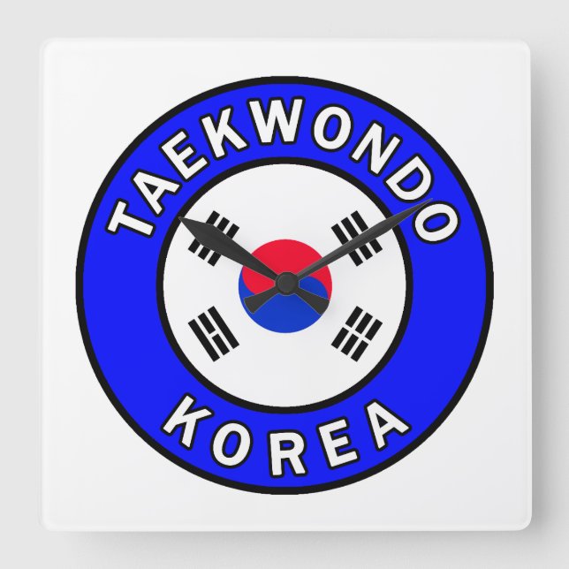 Taekwondo Fyrkantig Klocka (Framsida)