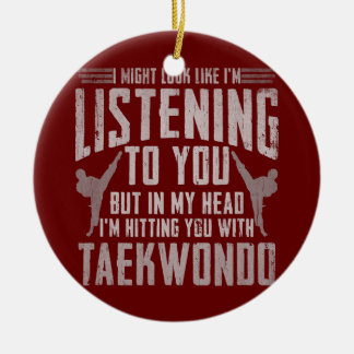 Taekwondo Gifts for Boys Girls Vuxnas TKD  Julgransprydnad Keramik