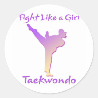 Taekwondo Girl Runt Klistermärke