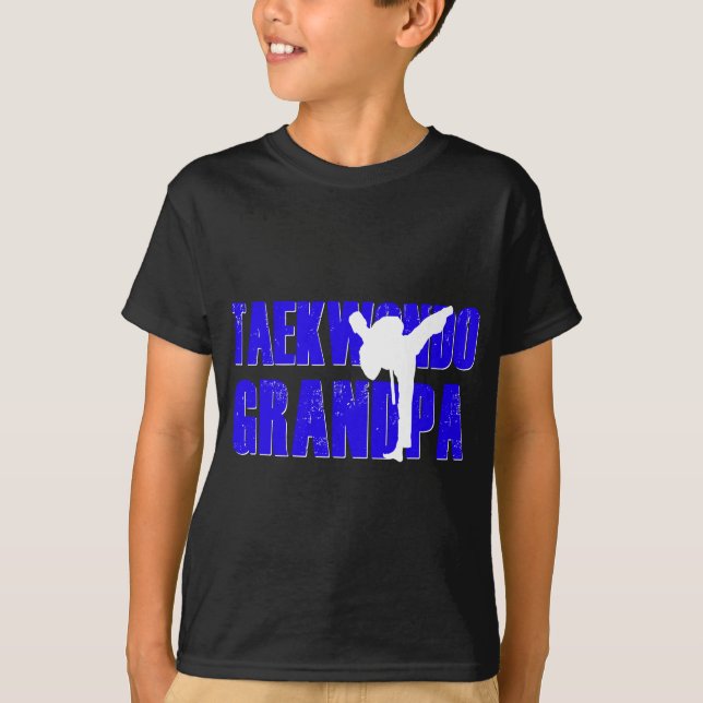 Taekwondo Grandpa Martial Arts Gift Pappa Grandson T Shirt (Framsida)