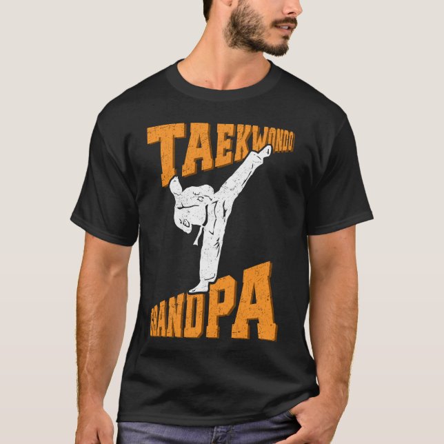 Taekwondo Grandpa TKD Tae Kwon Do T Shirt (Framsida)