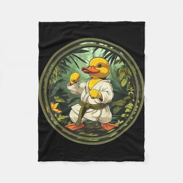 Taekwondo gummiand Kickboxing djur Jiu-Jitsu Fleecefilt (Framsidan)