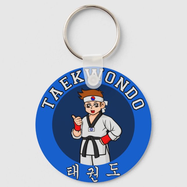 taekwondo guy badge nyckelring (Framsida)