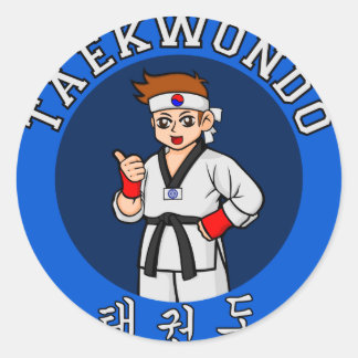 taekwondo guy badge runt klistermärke