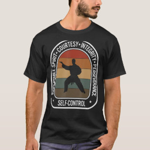 Taekwondo Indomitable Spirit Courtesy Control Blac T Shirt