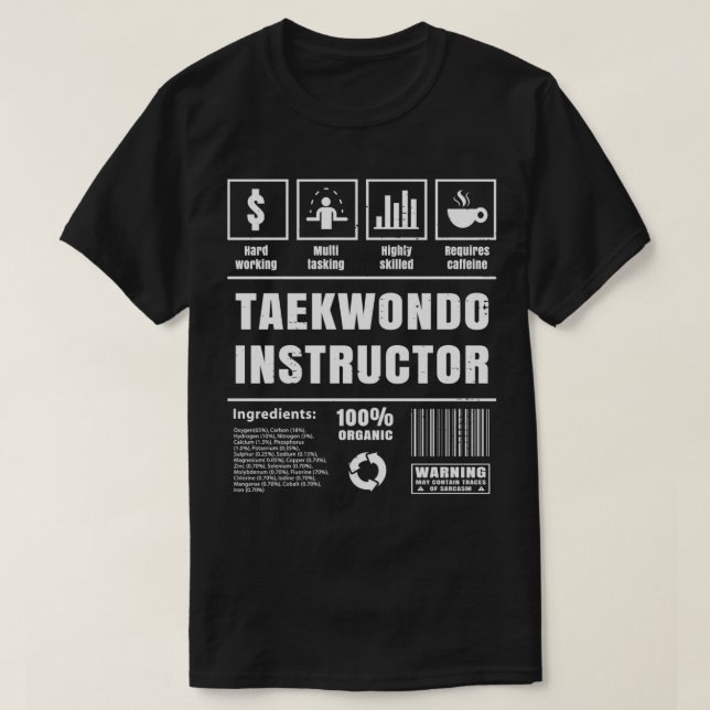 Taekwondo Instructor Coach Sensei Gift Unik Mart T Shirt (Design framsida)