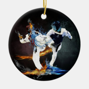 taekwondo julgransprydnad keramik