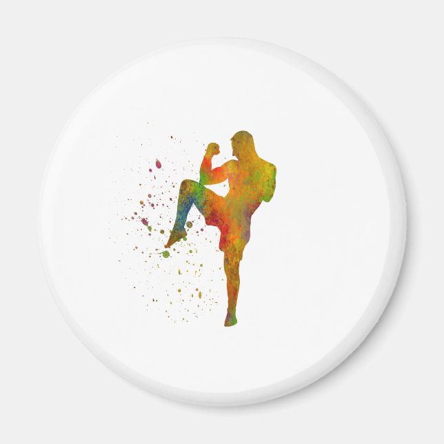 Taekwondo-karate en acuarela magnet (Framsidan)