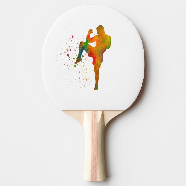 Taekwondo-karate i akvarell pingisracket (Framsidan)