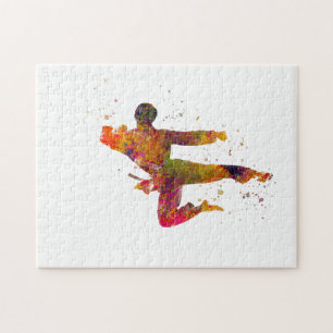 Taekwondo-karate i akvarell pussel