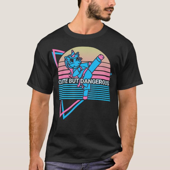 Taekwondo Karate Retro Söt Men T Shirt (Framsida)