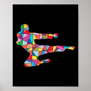 Taekwondo Kick Martial Arts Boy Manar Kids Karate Poster
