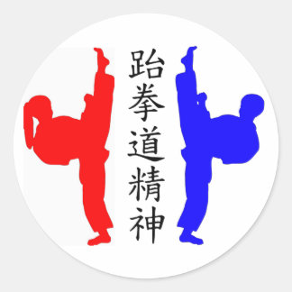 Taekwondo Kickers Stickers Runt Klistermärke