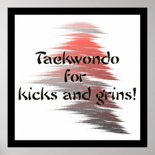 Taekwondo Kicks och Grins Poster