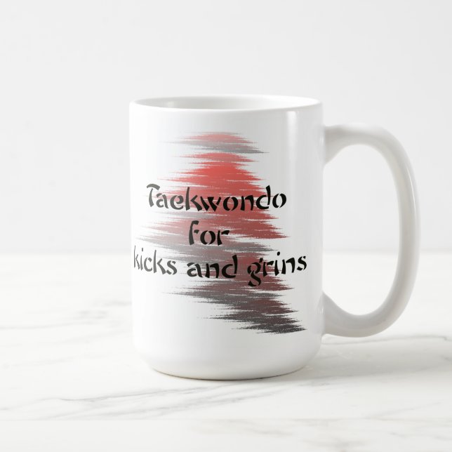 Taekwondo Kicks och Grins Travel Coffee Mug Kaffemugg (Höger)