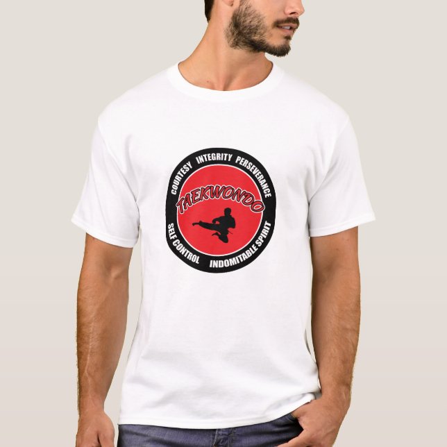 Taekwondo lärosatser cirklar t shirt (Framsida)