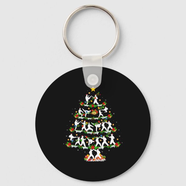 Taekwondo Lover Xmas Lighting Taekwondo Christmas  Nyckelring (Framsida)
