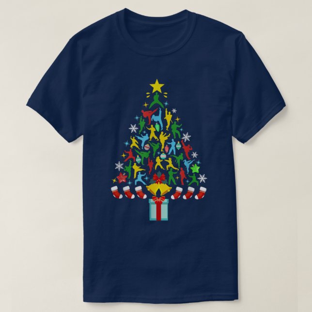 Taekwondo Lover Xmas Lighting Taekwondo Christmas  T Shirt (Design framsida)