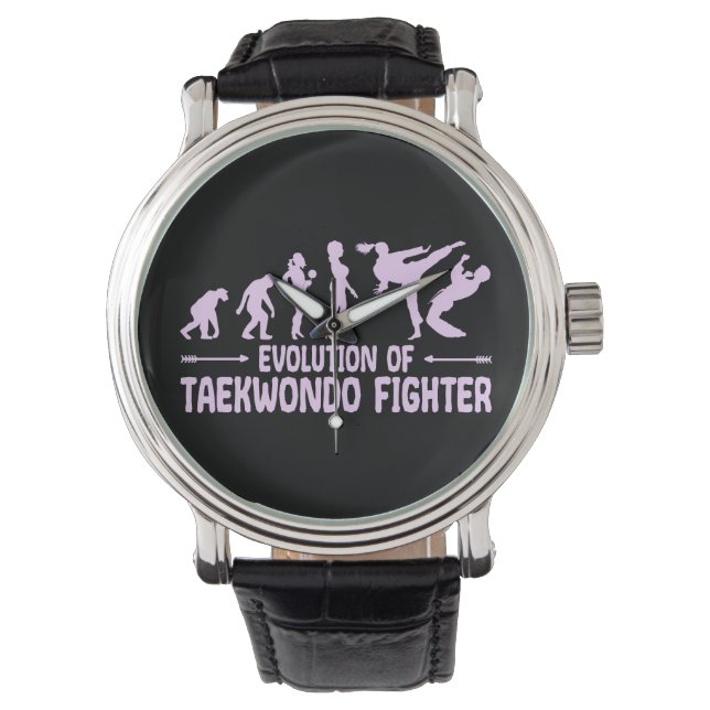 Taekwondo Martial Arts Evolution Pink for Female Armbandsur (Framsida)