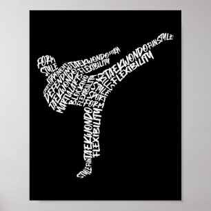 Taekwondo Martial Arts Typography Kids Manar Boys Poster