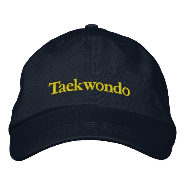 Taekwondo Navy Baseball Cap Broderad Keps (Framsida)