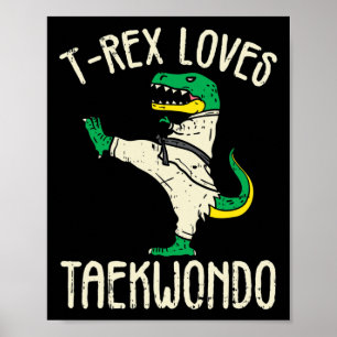 Taekwondo och kampsport T-rex I för karateflicka Poster