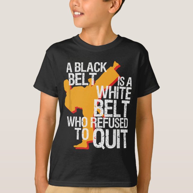 Taekwondo och Karate Black Bälte Martial Art Stude T Shirt (Framsida)